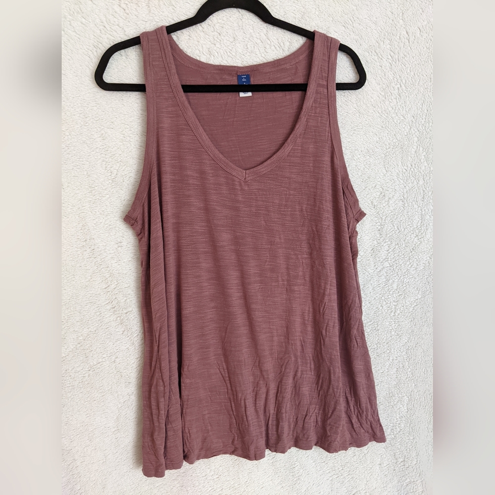 ☀️ Old Navy Luxe Sleeveless Top, Large Tall, Dusty Pink